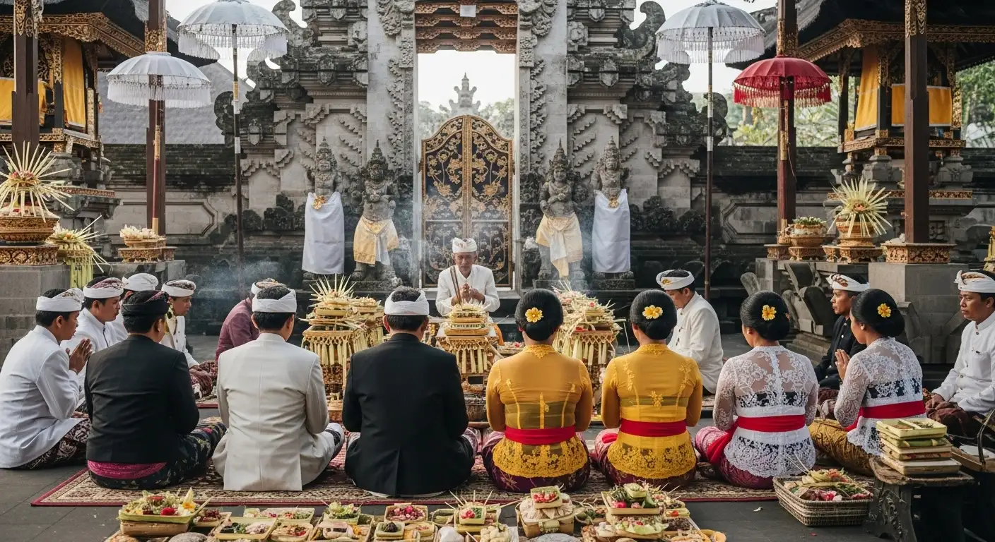 Upacara adat Bali terkait pewarisan dalam suasana khidmat